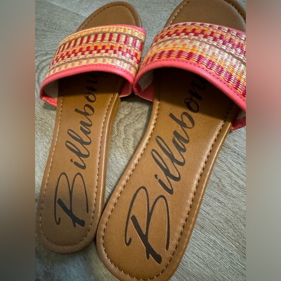 Billabong Rainbow Straw Slides Sandals Women’s 9 40 Misty Papaya - Picture 5 of 5